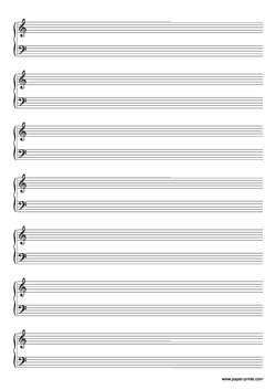 grand staff music notation A4 preview