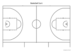 Print basketball court A4 paper for free.