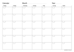 blank month calendar start monday a4 preview