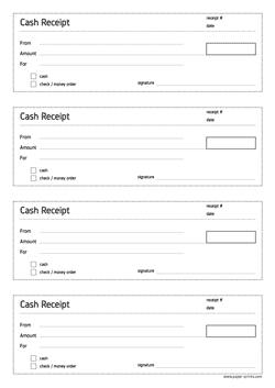 cash receipt 4x A4 preview