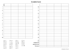 scrabble score sheet A4 preview