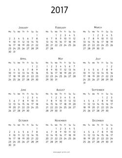 calendar 2017 letter preview